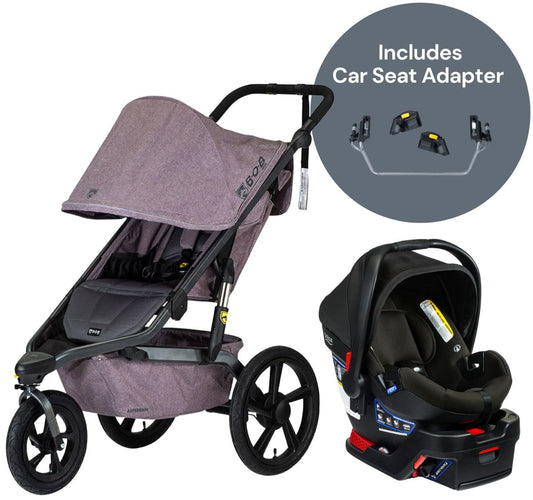 BOB Alterrain Jogging Stroller + Britax B-Safe Gen2 Travel System Bundle - Melange Lilac / Eclipse Black - U921964-E1C732C