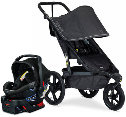 BOB Alterrain Jogging Stroller + Britax B-Safe Ultra Gen1 Infant Car Seat Travel System Bundle - Melange Black/StayClean Gray - U921954-SCG-ICSA