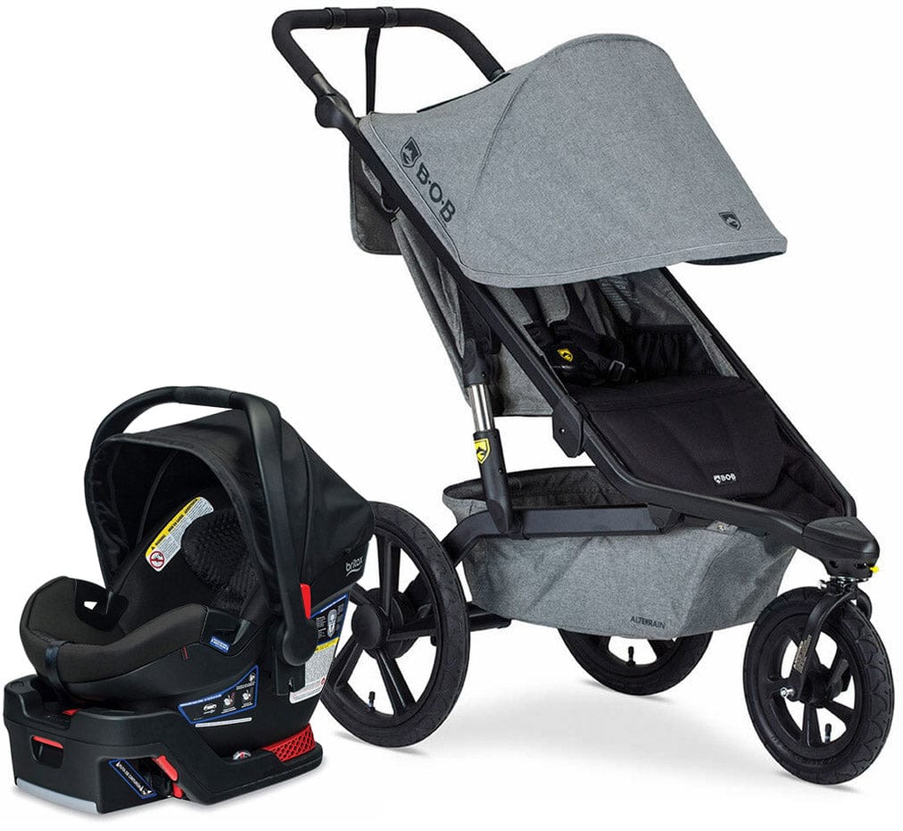 BOB Alterrain Jogging Stroller + Britax B-Safe Ultra Gen1 Infant Car Seat Travel System Bundle - Melange Gray/Midnight - U921962-MID-ICSA