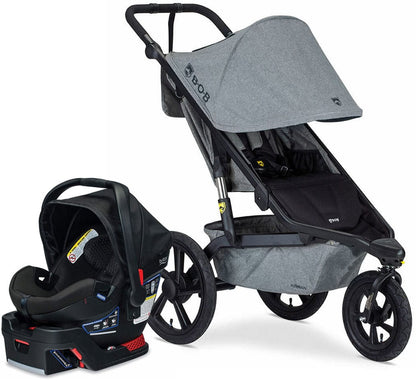 BOB Alterrain Jogging Stroller + Britax B-Safe Ultra Gen1 Infant Car Seat Travel System Bundle - Melange Gray/Midnight - U921962-MID-ICSA
