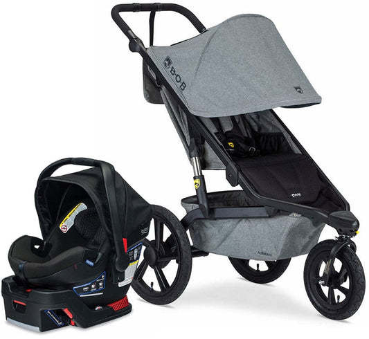 BOB Alterrain Jogging Stroller + Britax B-Safe Ultra Gen1 Infant Car Seat Travel System Bundle - Melange Gray/Midnight - U921962-MID-ICSA