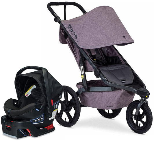 BOB Alterrain Jogging Stroller + Britax B-Safe Ultra Gen1 Infant Car Seat Travel System Bundle - Melange Lilac/Midnight - U921964-MID-ICSA