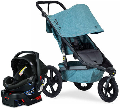 BOB Alterrain Jogging Stroller + Britax B-Safe Ultra Gen1 Infant Car Seat Travel System Bundle - Melange Teal/StayClean Gray - U921963-SCG-ICSA