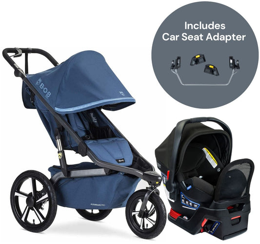 BOB Alterrain Pro Jogging Stroller + Britax B-Safe Gen2 FlexFit+ Travel System Bundle - Blue / Jet - U991955-E1C767N