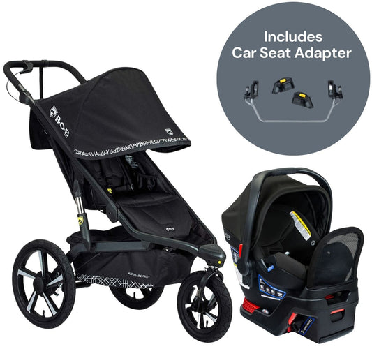 BOB Alterrain Pro Jogging Stroller + Britax B-Safe Gen2 FlexFit+ Travel System Bundle - Lunar / Jet - U991915-E1C767N
