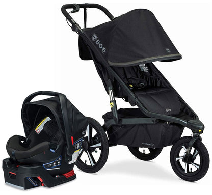 BOB Alterrain Pro Single Jogging Stroller + Britax B-Safe Ultra Gen1 Infant Car Seat Travel System Bundle - Black/Midnight