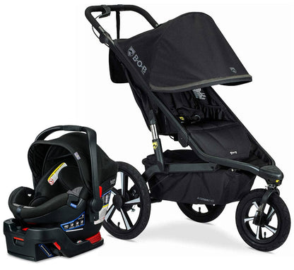BOB Alterrain Pro Single Jogging Stroller + Britax B-Safe Ultra Gen1 Infant Car Seat Travel System Bundle - Black/StayClean Gray