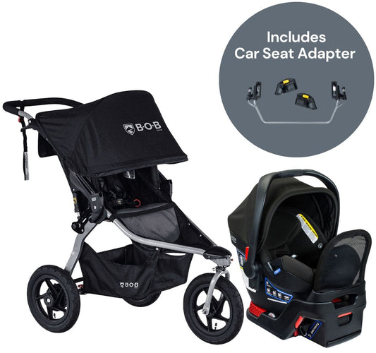 BOB Rambler Jogging Stroller + Britax B-Safe Gen2 FlexFit+ Travel System Bundle - Black / Jet - U181927-E1C767N