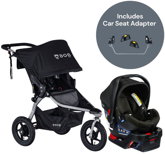 BOB Rambler Jogging Stroller + Britax B-Safe Gen2 Travel System Bundle - Black / Eclipse Black - U181927-E1C732C