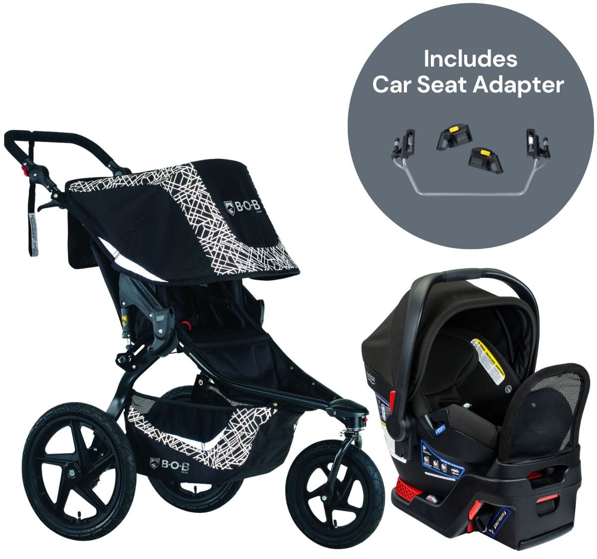BOB Revolution Flex 3.0 + Britax B-Safe Gen2 FlexFit+ Travel System Bundle - Lunar Black / Jet - U221950-E1C767N