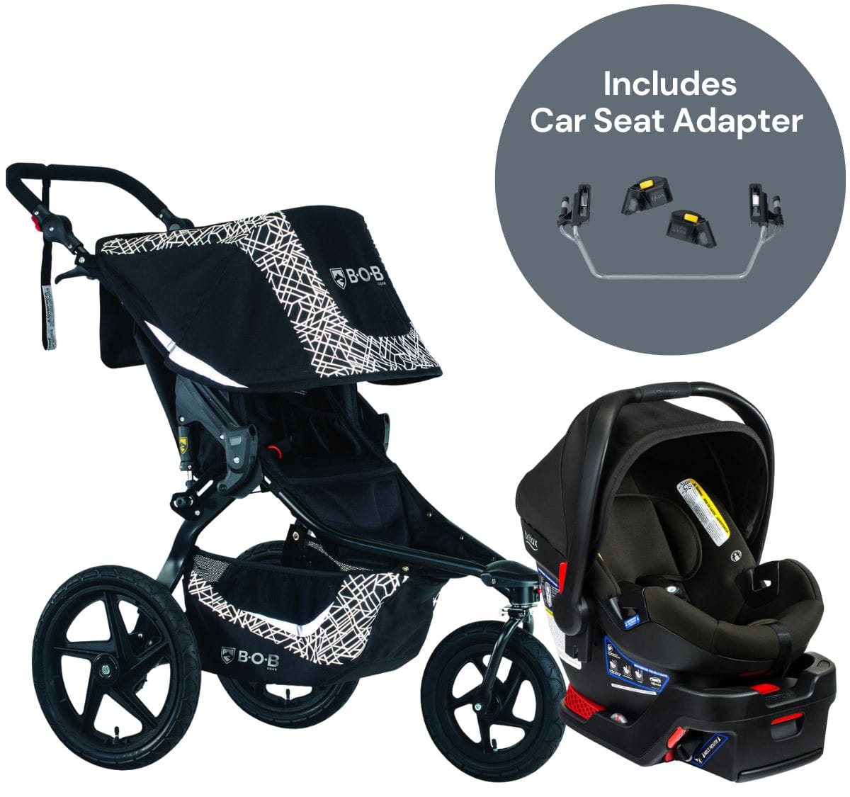 BOB Revolution Flex 3.0 + Britax B-Safe Gen2 Travel System Bundle - Lunar Black / Eclipse Black