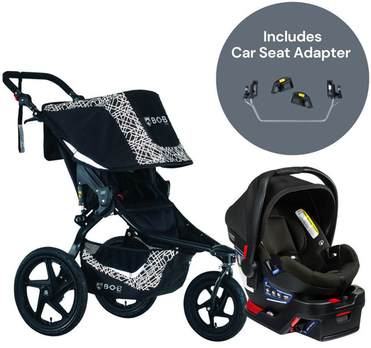 BOB Revolution Flex 3.0 + Britax B-Safe Gen2 Travel System Bundle - Lunar Black / Eclipse Black