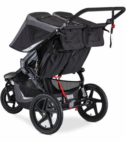 BOB Revolution Flex 3.0 Duallie Double Jogging Stroller + Britax Ultra Gen1 Infant Car Seat Travel System Bundle - Graphite Black/StayClean Gray