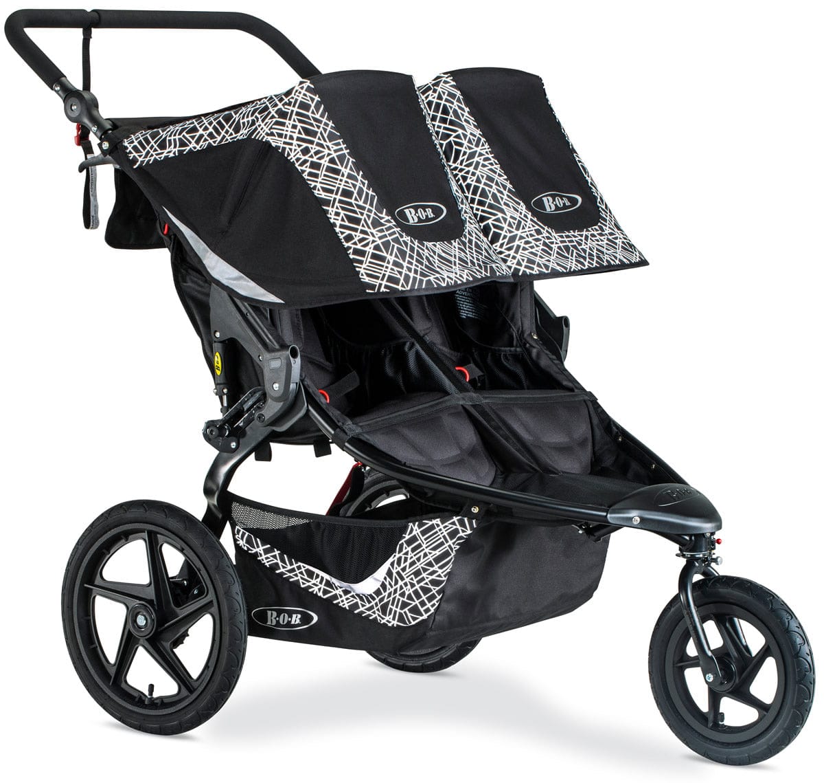 BOB 2019 Revolution Flex 3.0 Duallie Double Jogging Stroller - Lunar Black