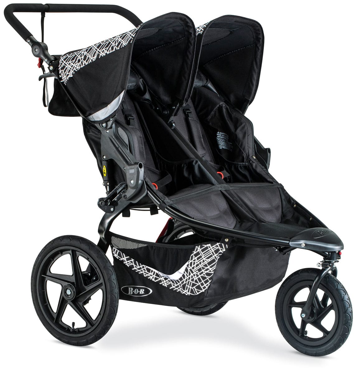 BOB 2019 Revolution Flex 3.0 Duallie Double Jogging Stroller - Lunar Black