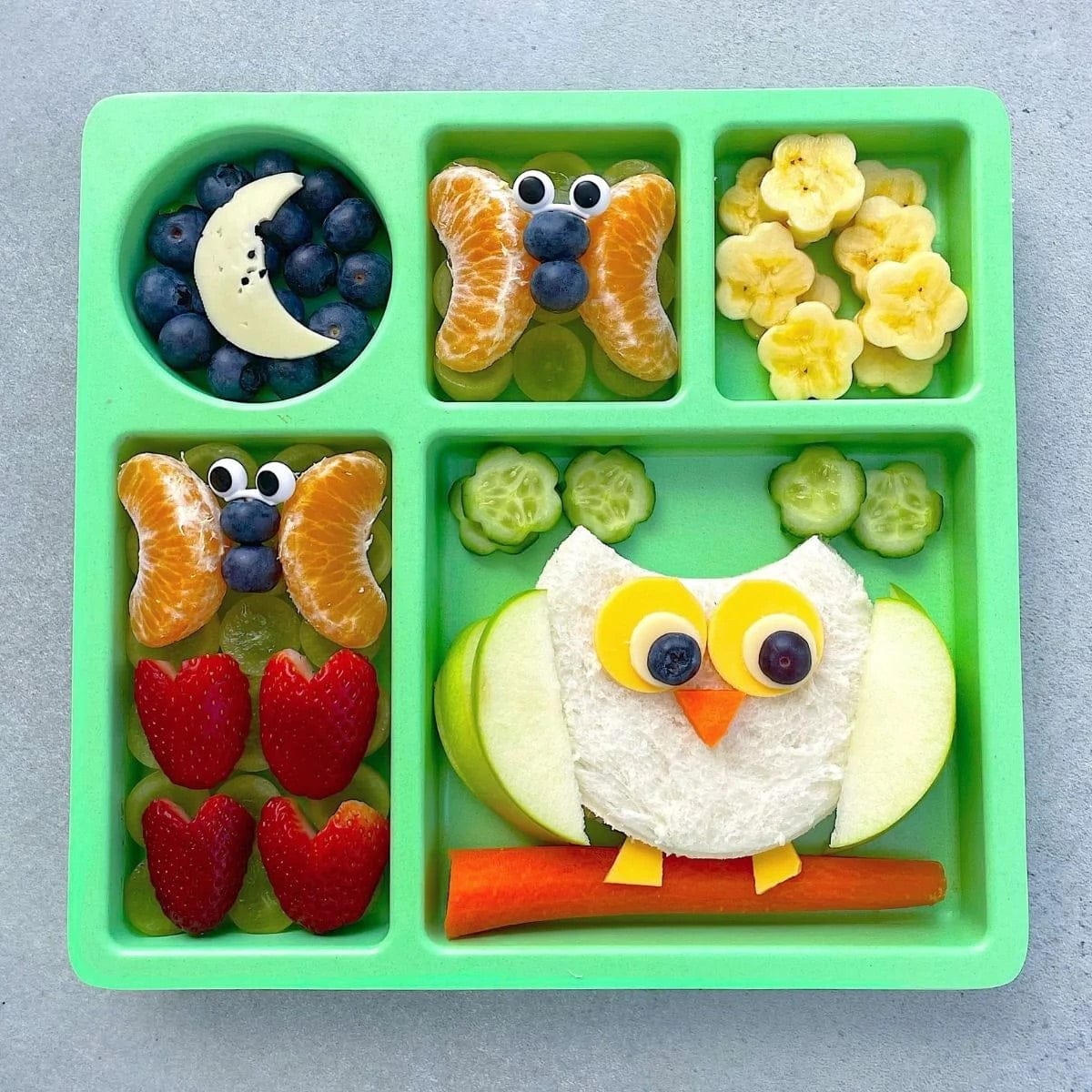 bobo&boo Bamboo Divided Plate - Apple Green - IDPAPPL