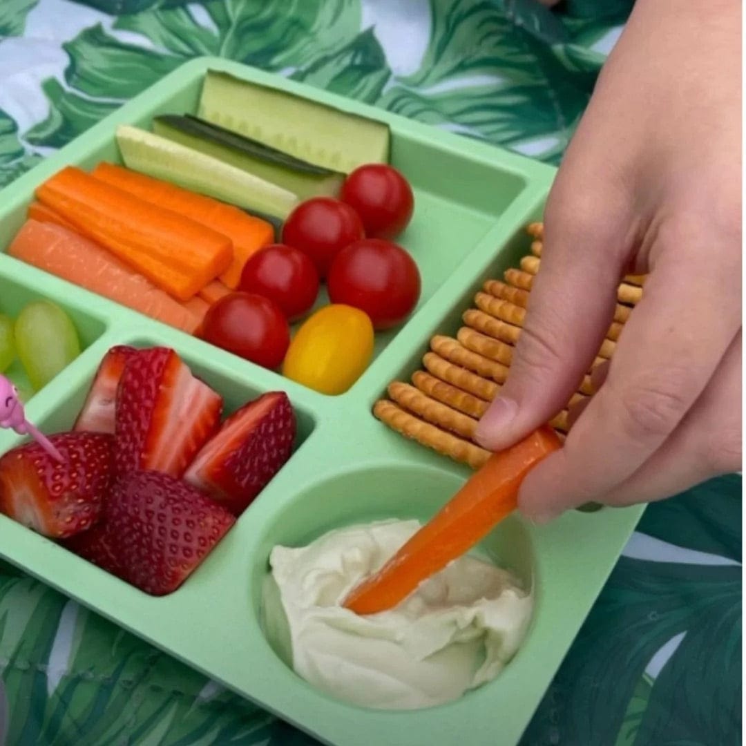 bobo&boo Bamboo Divided Plate - Apple Green - IDPAPPL