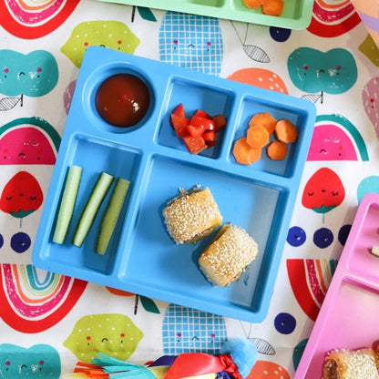 bobo&boo Bamboo Divided Plate - Dolphin Blue - IDPDOLP
