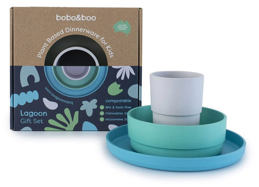 bobo&boo Plant-Based Dinnerware Set - Lagoon - PLASETLA