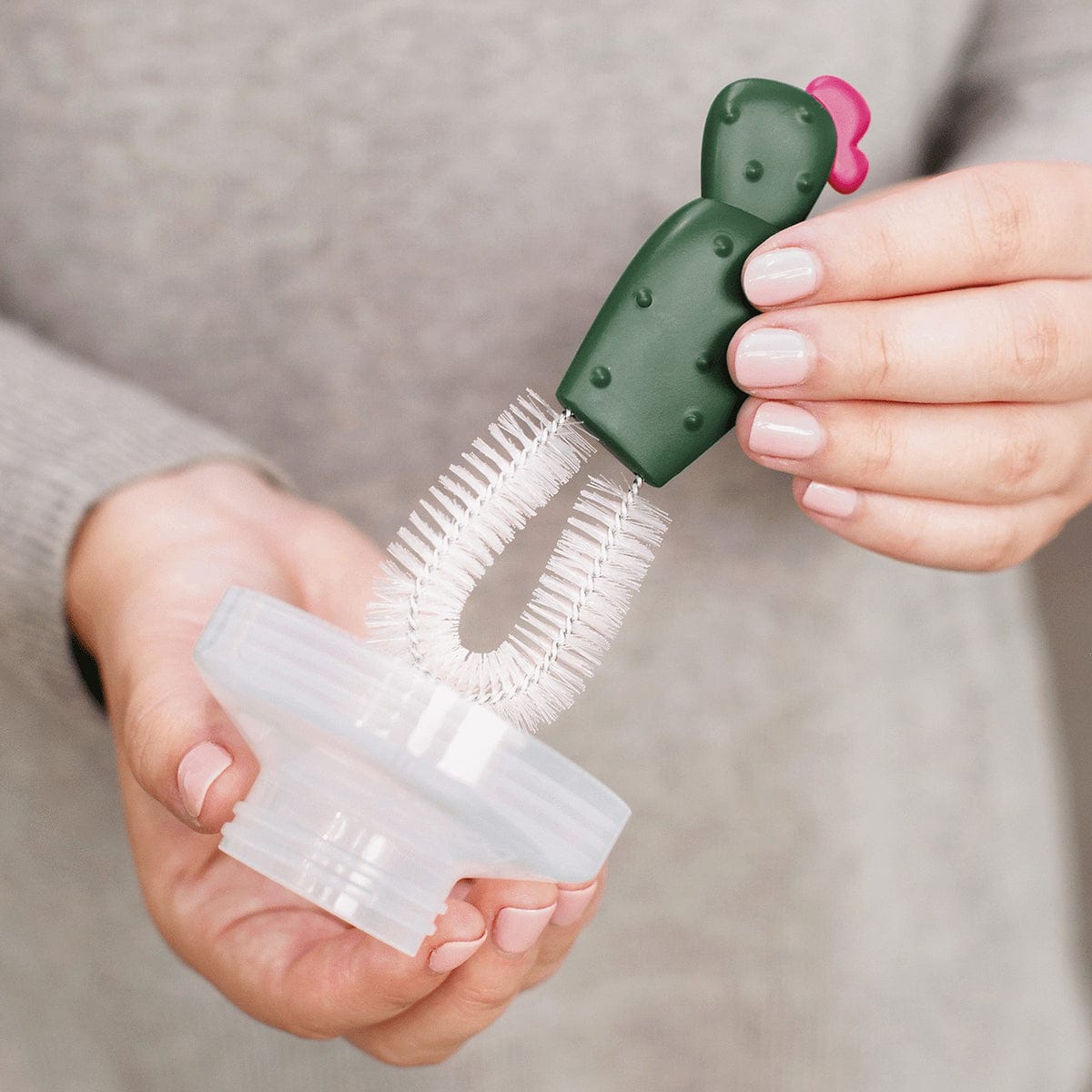 Boon CACTI Bottle Cleaning Brush Set - White - B11326