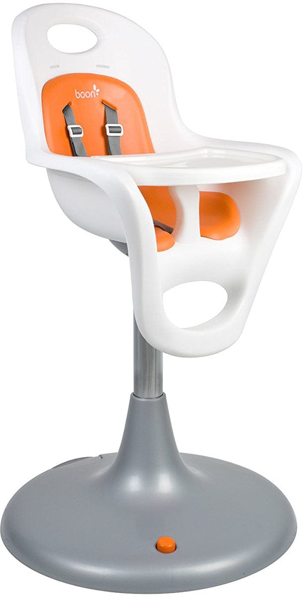Boon Flair Pedestal Highchair in Coconut Seat & Tangerine Pad - 731
