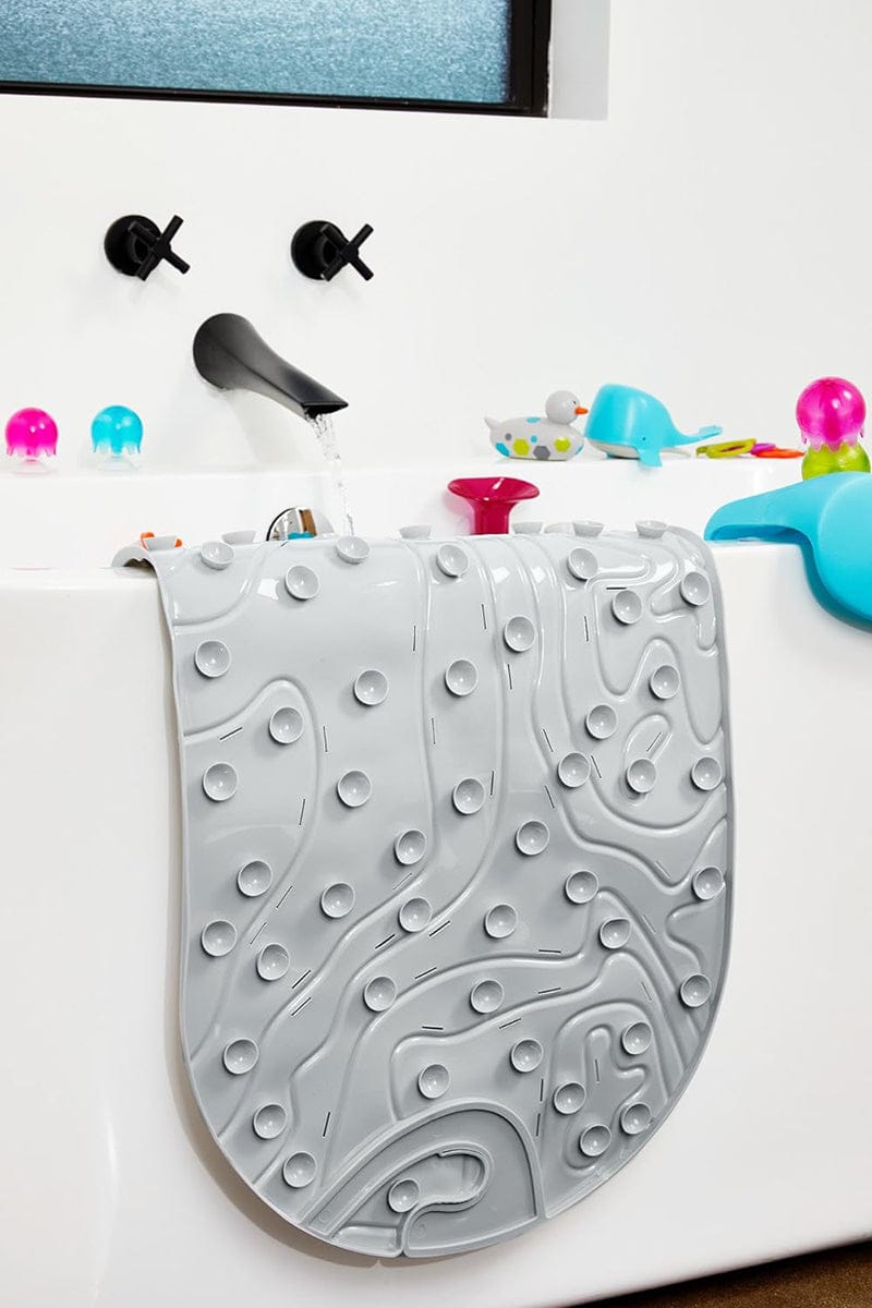 Boon GRIFFLE Textured Non Slip Baby Bath Tub Mat - Gray - B11211
