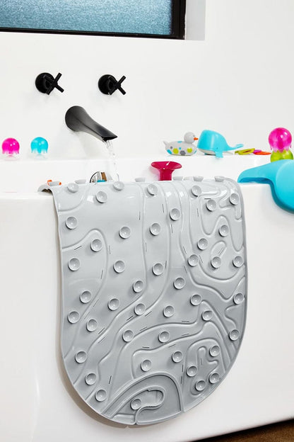 Boon GRIFFLE Textured Non Slip Baby Bath Tub Mat - Gray - B11211