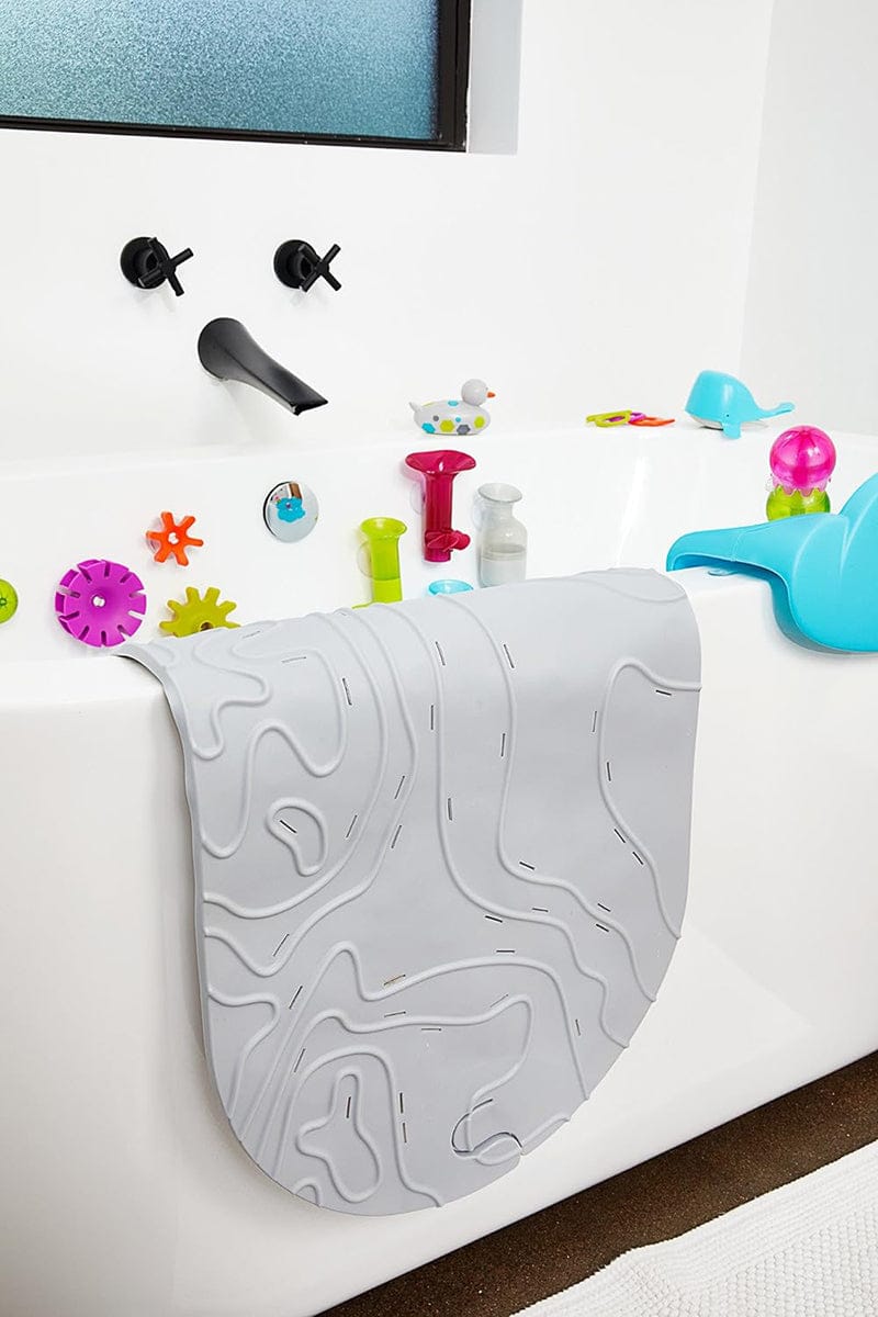 Boon GRIFFLE Textured Non Slip Baby Bath Tub Mat - Gray - B11211