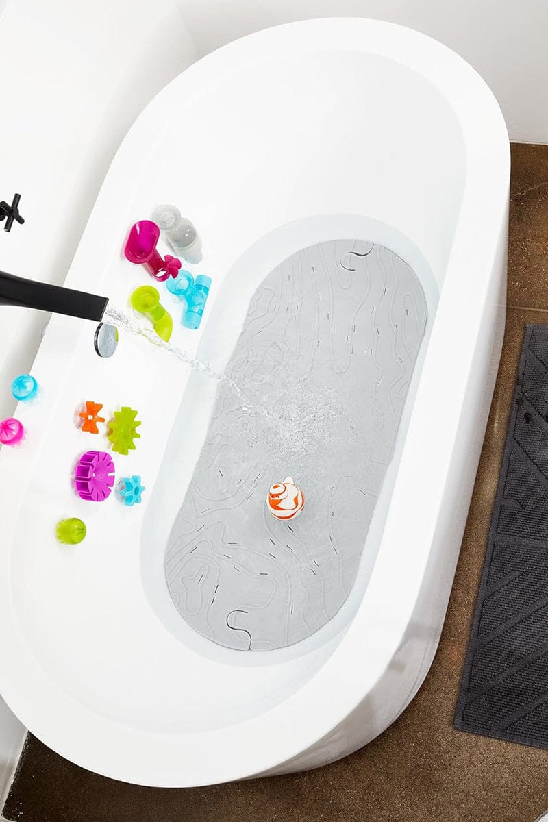 Boon GRIFFLE Textured Non Slip Baby Bath Tub Mat - Gray - B11211