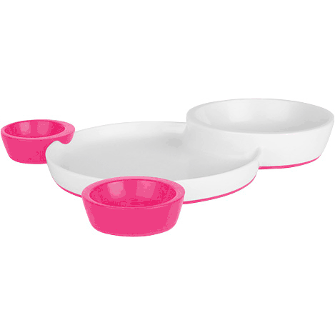 Boon Groovy Interlocking Plate and Bowl Set Pink - 305