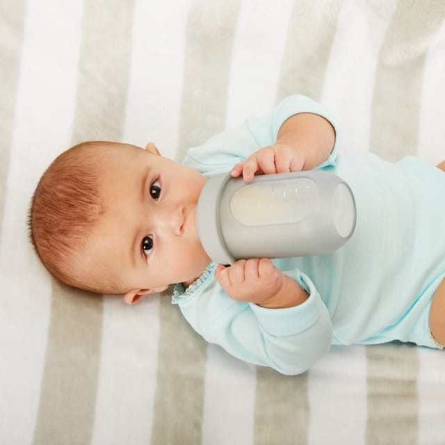 Boon NURSH 8 oz Collapsible Silicone Pouch Bottle - Light Gray