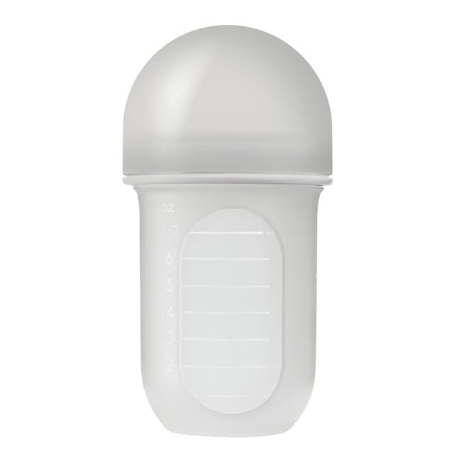 Boon NURSH 8 oz Collapsible Silicone Pouch Bottle - Light Gray