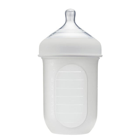 Boon NURSH 8 oz Collapsible Silicone Pouch Bottle - Light Gray