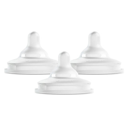 Boon NURSH CURVE Silicone Bottle Nipples 3-Pack - Medium Flow