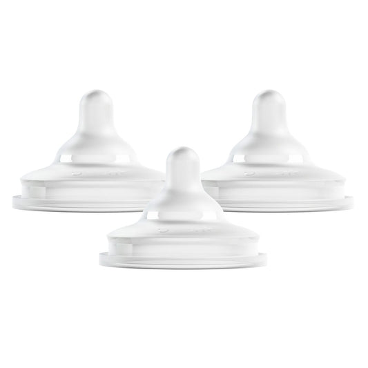Boon NURSH CURVE Silicone Bottle Nipples 3-Pack - Medium Flow