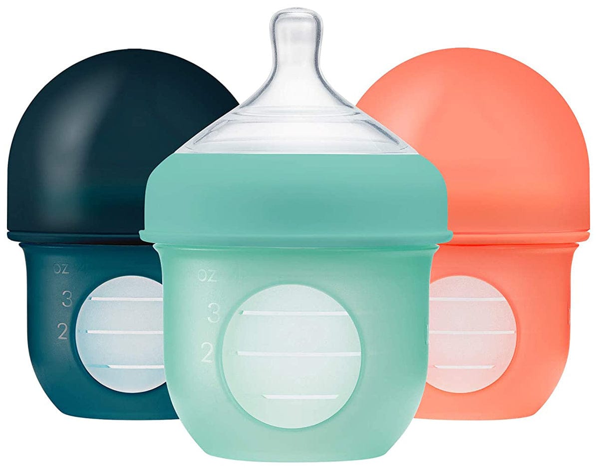 Boon NURSH Silicone Pouch Bottle 3-pack, 4OZ - Mint - B11343