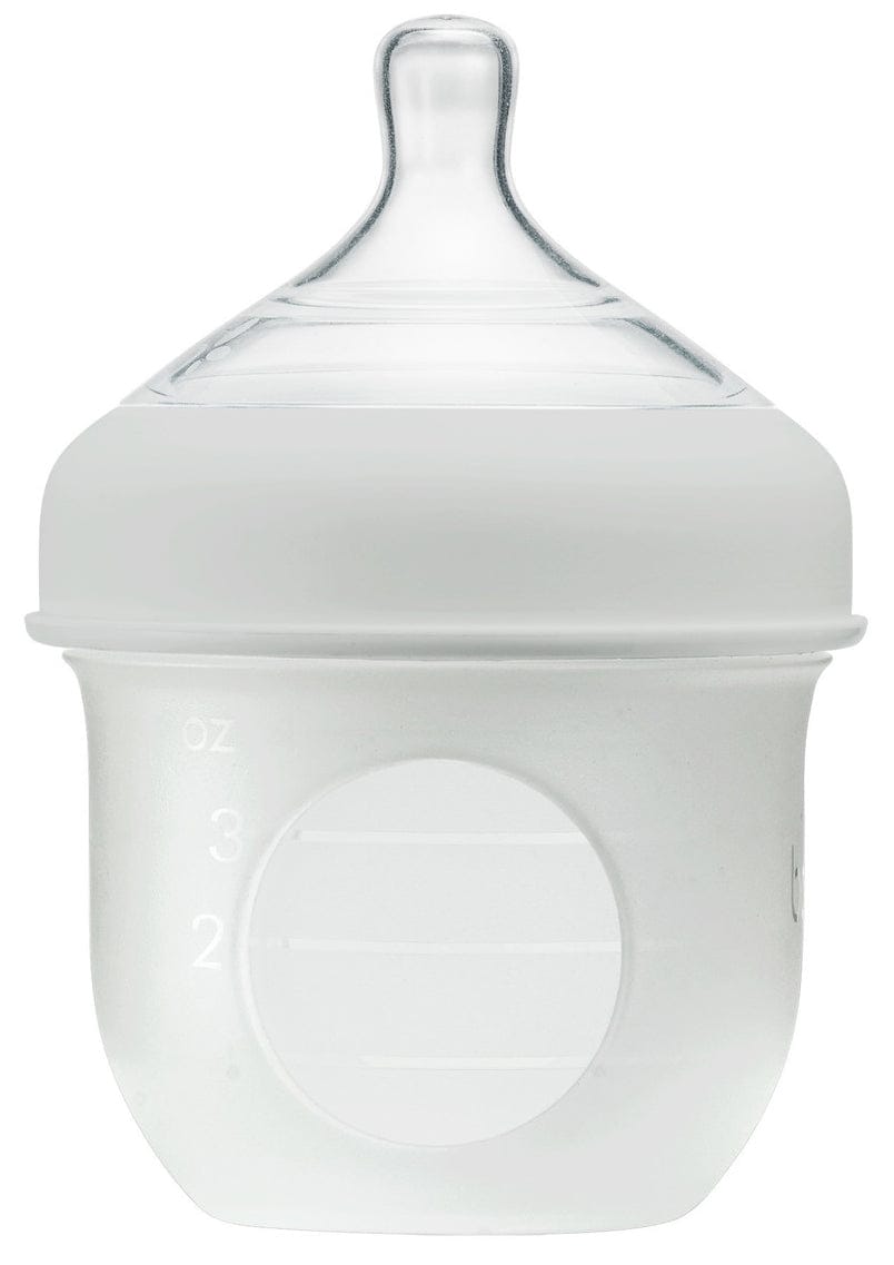 Boon NURSH Silicone Pouch Bottle, 4OZ - Light Gray - B11346
