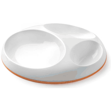 Boon Saucer Stay-put Divided Plate Orange White - 381