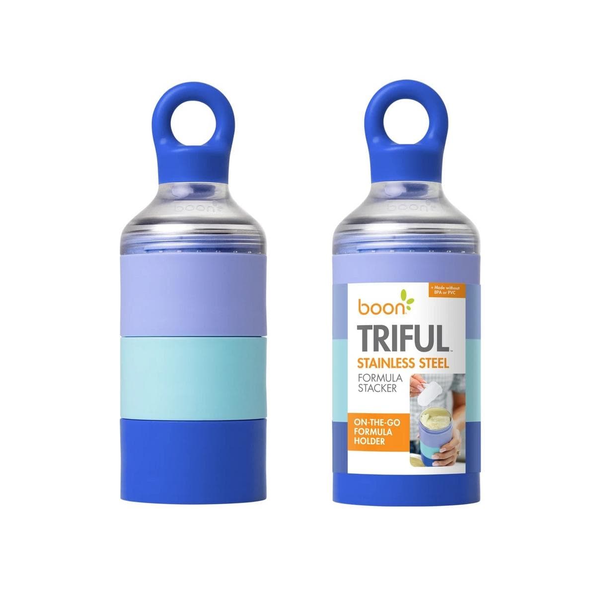 Boon TRIFUL Stainless Steel Formula Stacker with Funnel - Blue