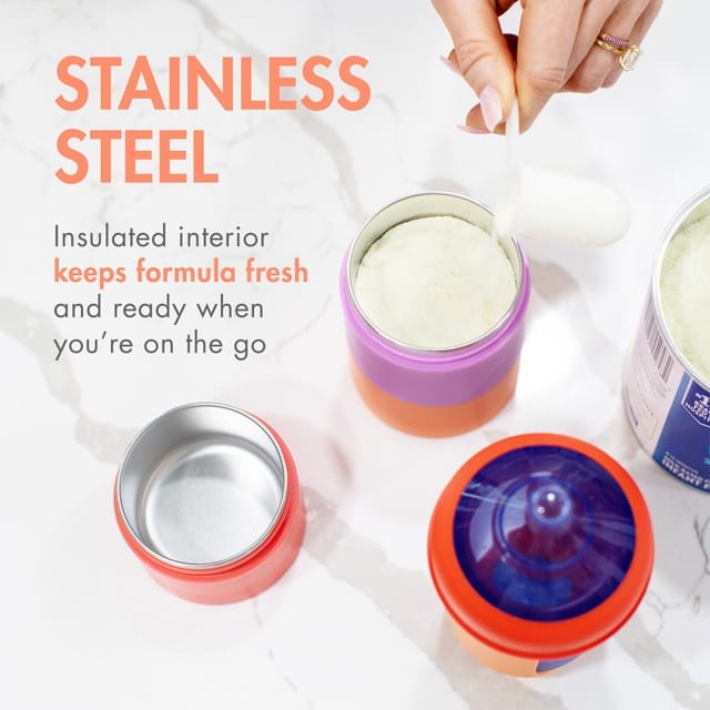Boon TRIFUL Stainless Steel Formula Stacker with Funnel - Pink