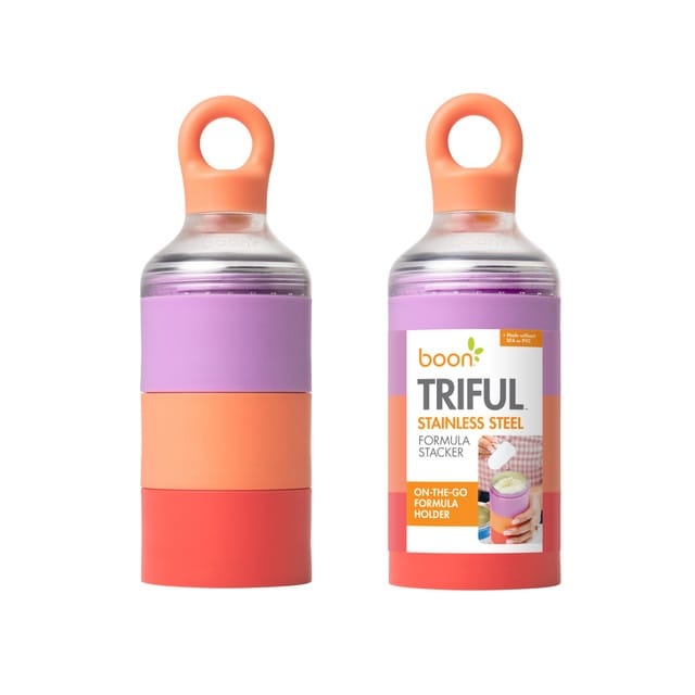 Boon TRIFUL Stainless Steel Formula Stacker with Funnel - Pink