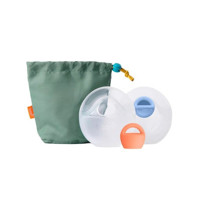 Boon TROVE Silicone Breast Pump 2-Pack with Plugs & Travel Pouch