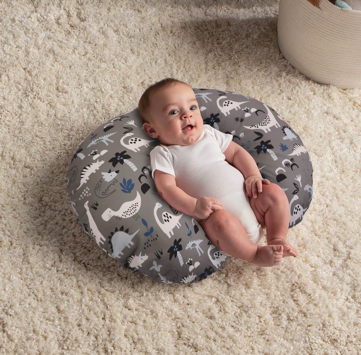 Boppy Original Feeding & Infant Support Pillow - Gray Dinosaurs - 56030020490