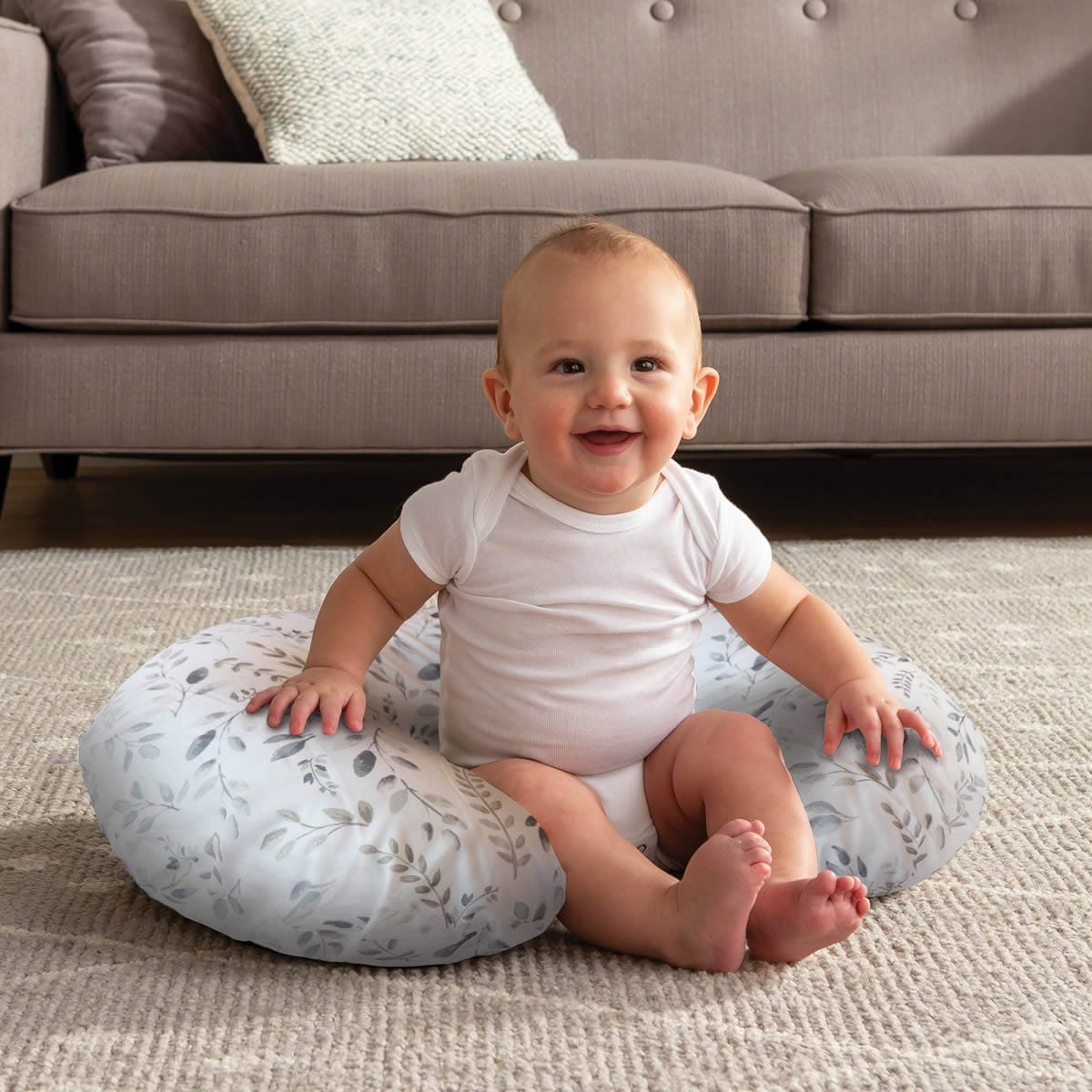 Boppy Original Feeding & Infant Support Pillow - Gray Taupe Leaves - 56029020490