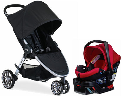 Britax B-Agile 3 & B-Safe 35 Elite Travel System - Black / Red Pepper