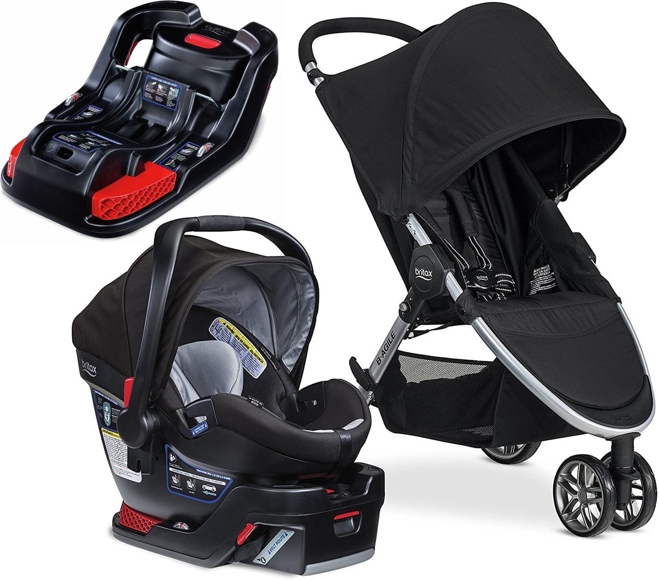 Britax B-Agile 3 & B-Safe 35 Elite Travel System + Extra Base - Prescott