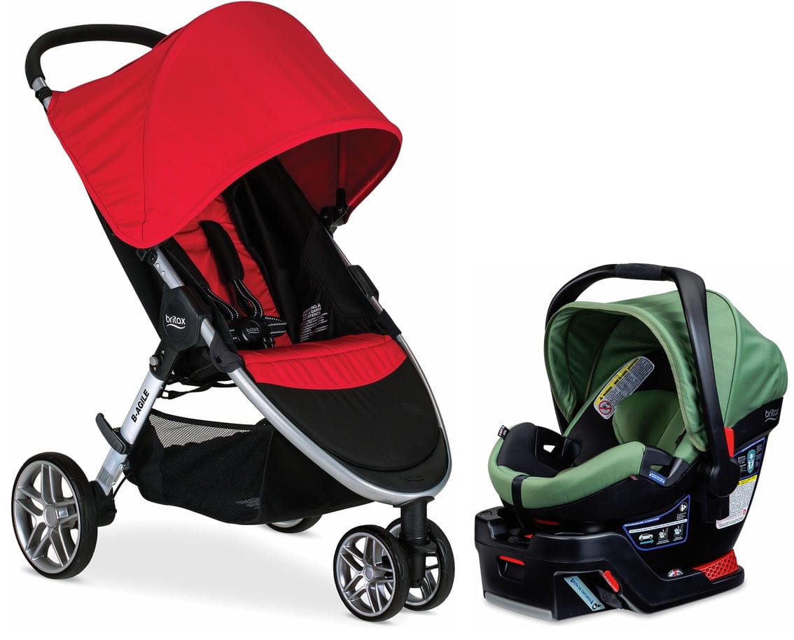 Britax B-Agile 3 & B-Safe 35 Elite Travel System - Red / Cactus Green