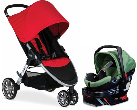 Britax B-Agile 3 & B-Safe 35 Elite Travel System - Red / Cactus Green