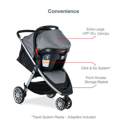 Britax B-Lively & B-Safe Gen2 FlexFit Travel System - Fog (SafeWash) - S12776700