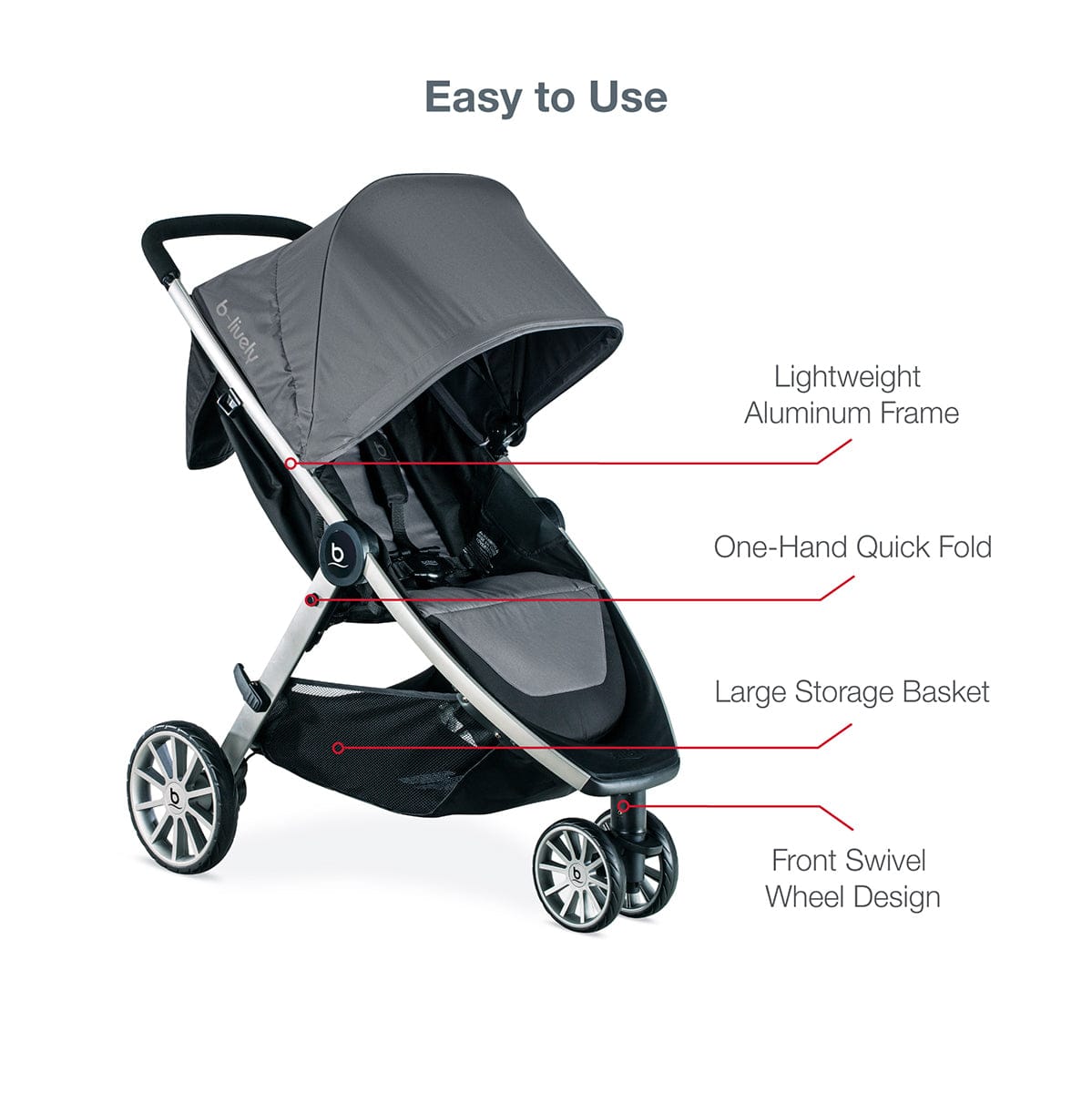 Britax B-Lively & B-Safe Gen2 FlexFit Travel System - Fog (SafeWash) - S12776700